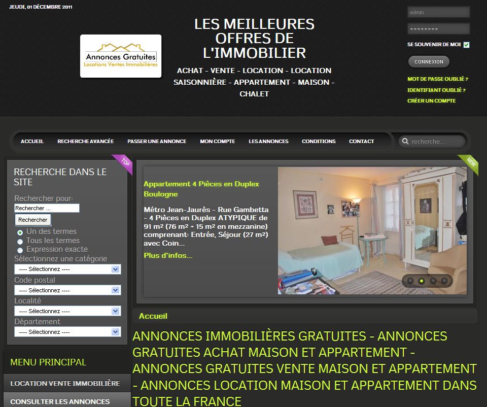 location vente immobiliere